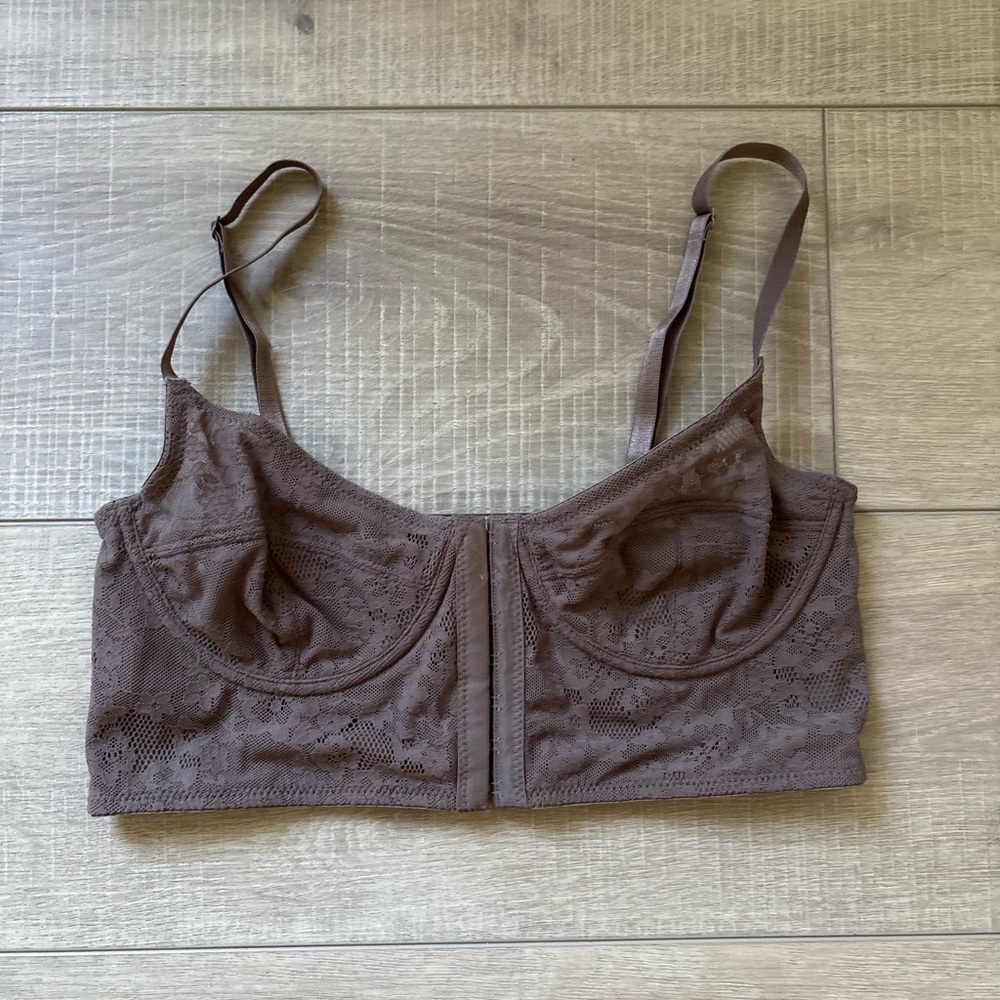 Free People Lace Bralette in Chocolate Brown